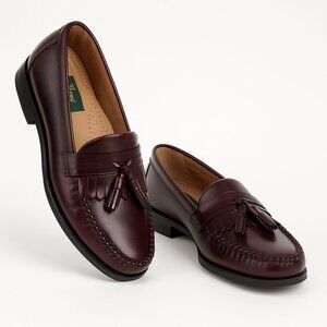 G.H. Bass & Co. Burgundy Leather Tassel Loafers Men’s Size 10D – Made in Brazil